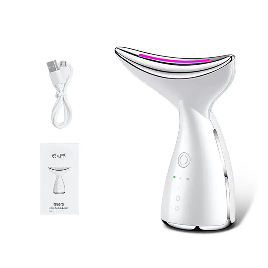 EMS Microcurrent Neck & Face Beauty Device – LED Photon Therapy Skin Lifting Massager Innovationwtech