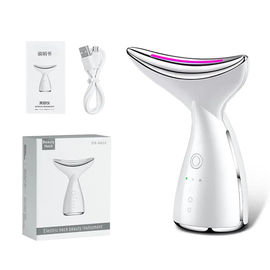 EMS Microcurrent Neck & Face Beauty Device – LED Photon Therapy Skin Lifting Massager Innovationwtech