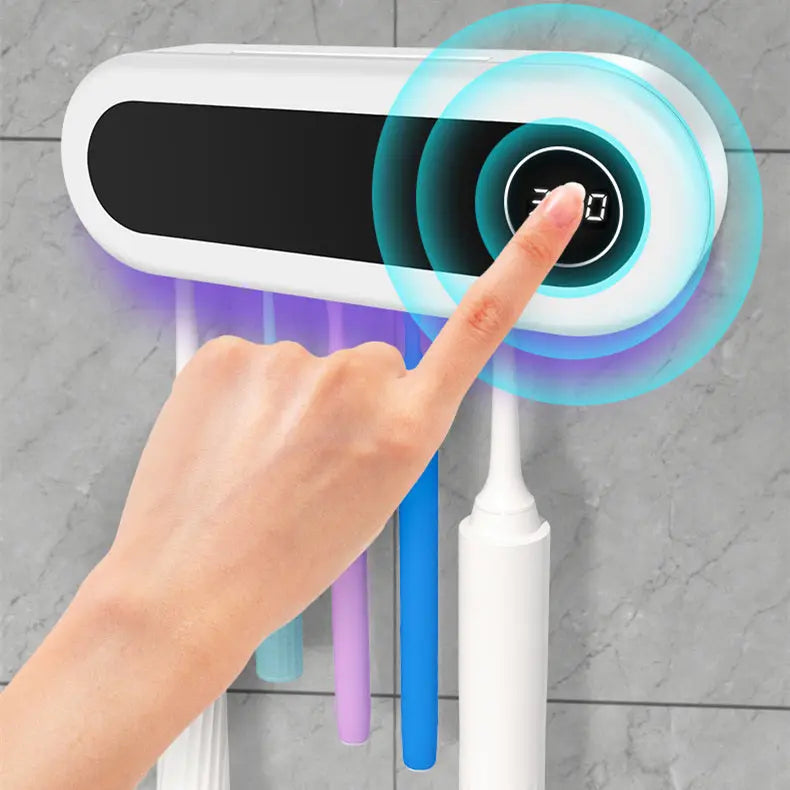 Wall Mounted Toothbrush Holder – Smart UV Sterilizer & Toothpaste Dispenser Vogueen