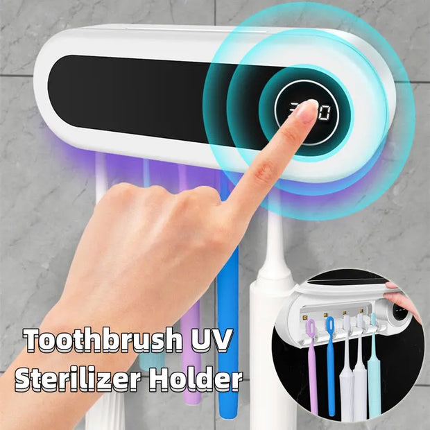 Wall Mounted Toothbrush Holder – Smart UV Sterilizer & Toothpaste Dispenser Vogueen
