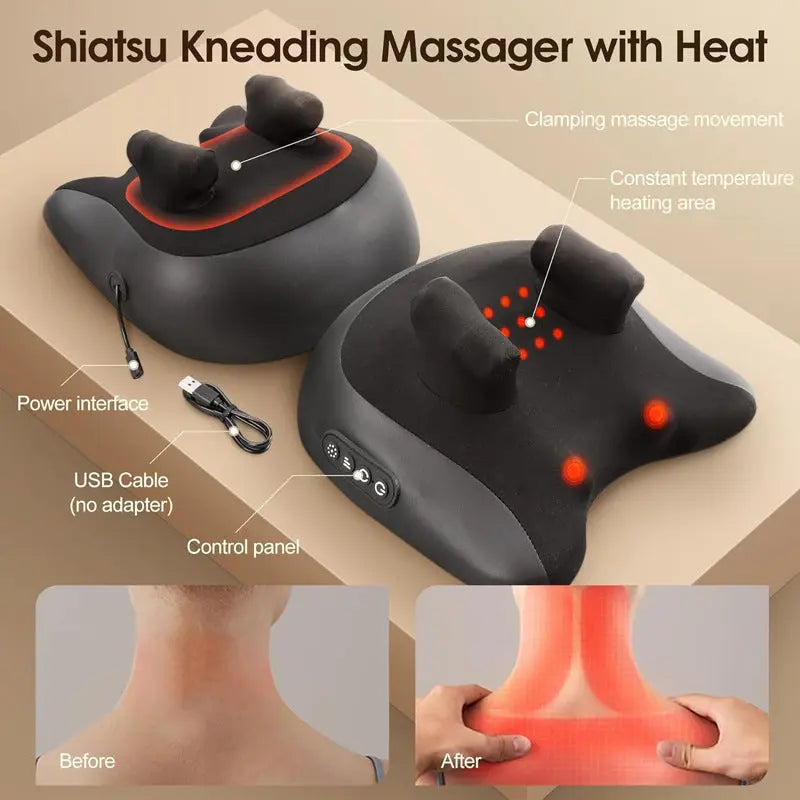 Neck & Shoulder Massager Pillow – Lumbar Spine Relaxation Massage Cushion Innovationwtech