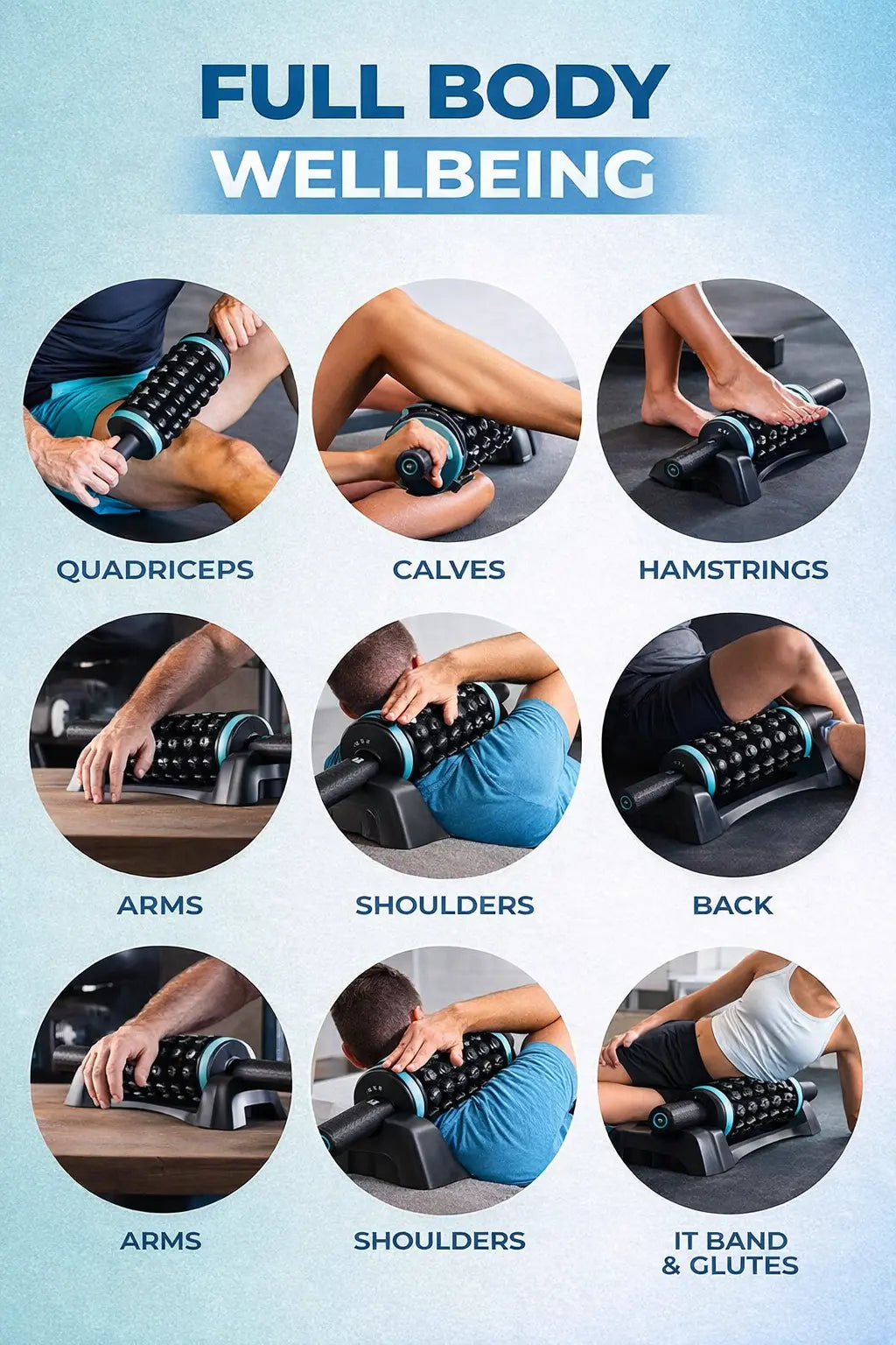 Muscle Relaxation Handheld Electric Rollers Massager Back Foot Leg Massager Innovationwtech