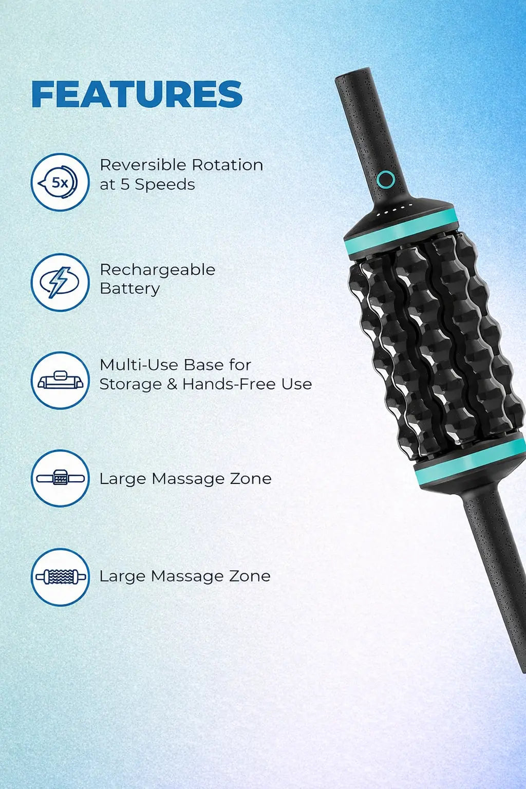 Muscle Relaxation Handheld Electric Rollers Massager Back Foot Leg Massager Innovationwtech