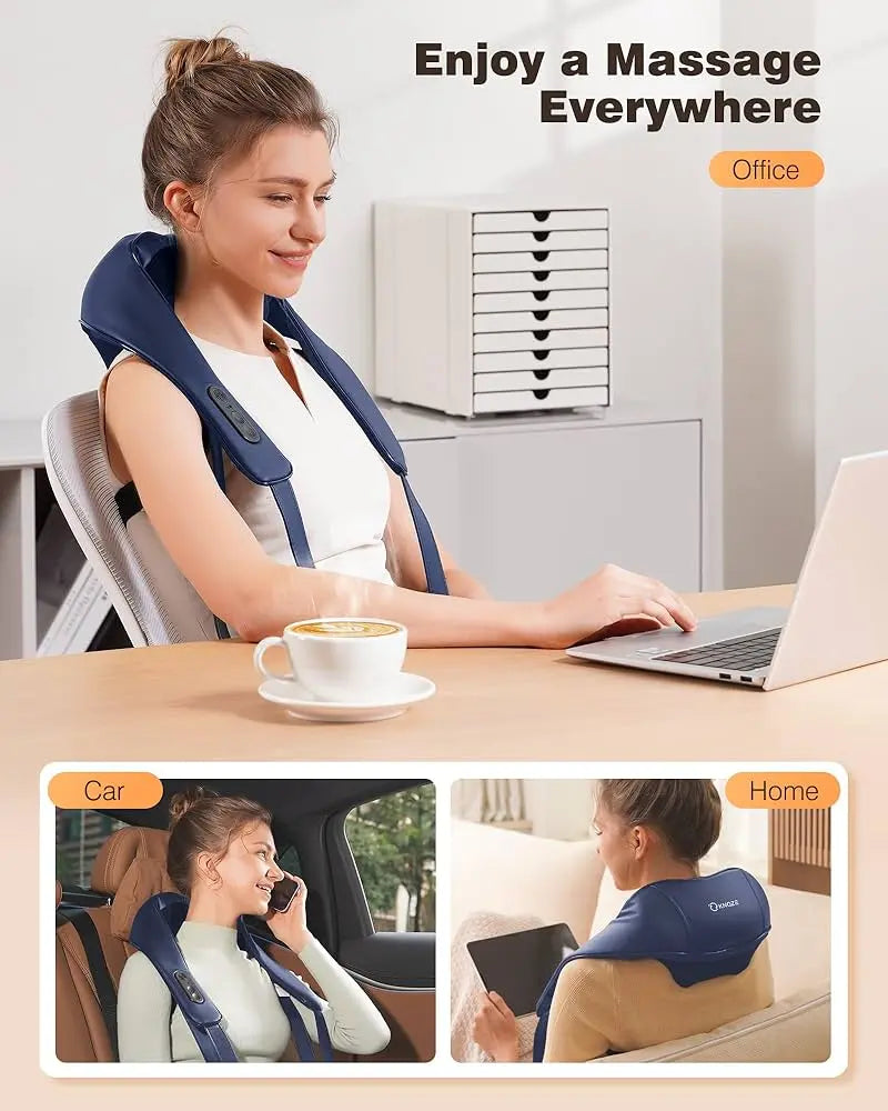 USB Rechargeable Neck & Shoulder Massager – Deep Kneading Trapezoid Muscle Relaxation Shawl Vogueen