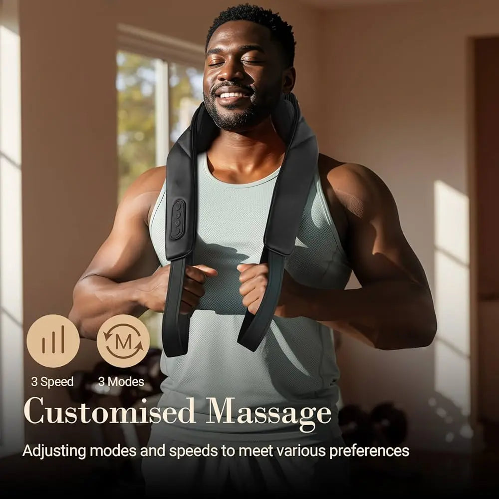 USB Rechargeable Neck & Shoulder Massager – Deep Kneading Trapezoid Muscle Relaxation Shawl Vogueen