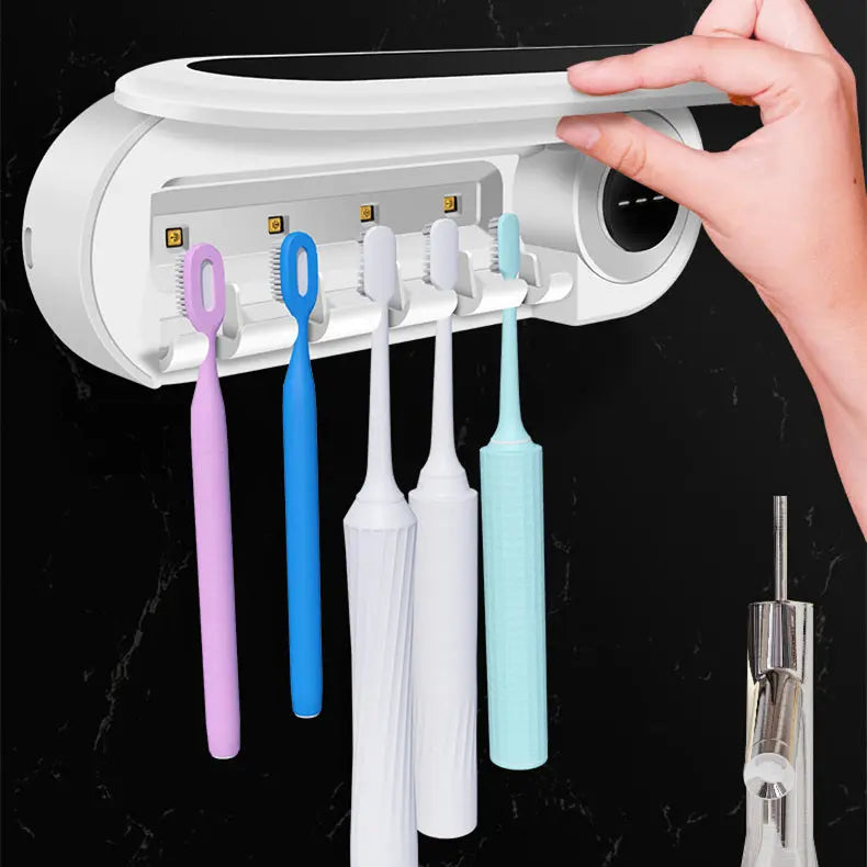 Wall Mounted Toothbrush Holder – Smart UV Sterilizer & Toothpaste Dispenser Vogueen
