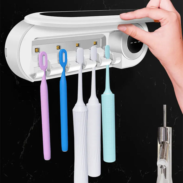 Wall Mounted Toothbrush Holder – Smart UV Sterilizer & Toothpaste Dispenser Vogueen