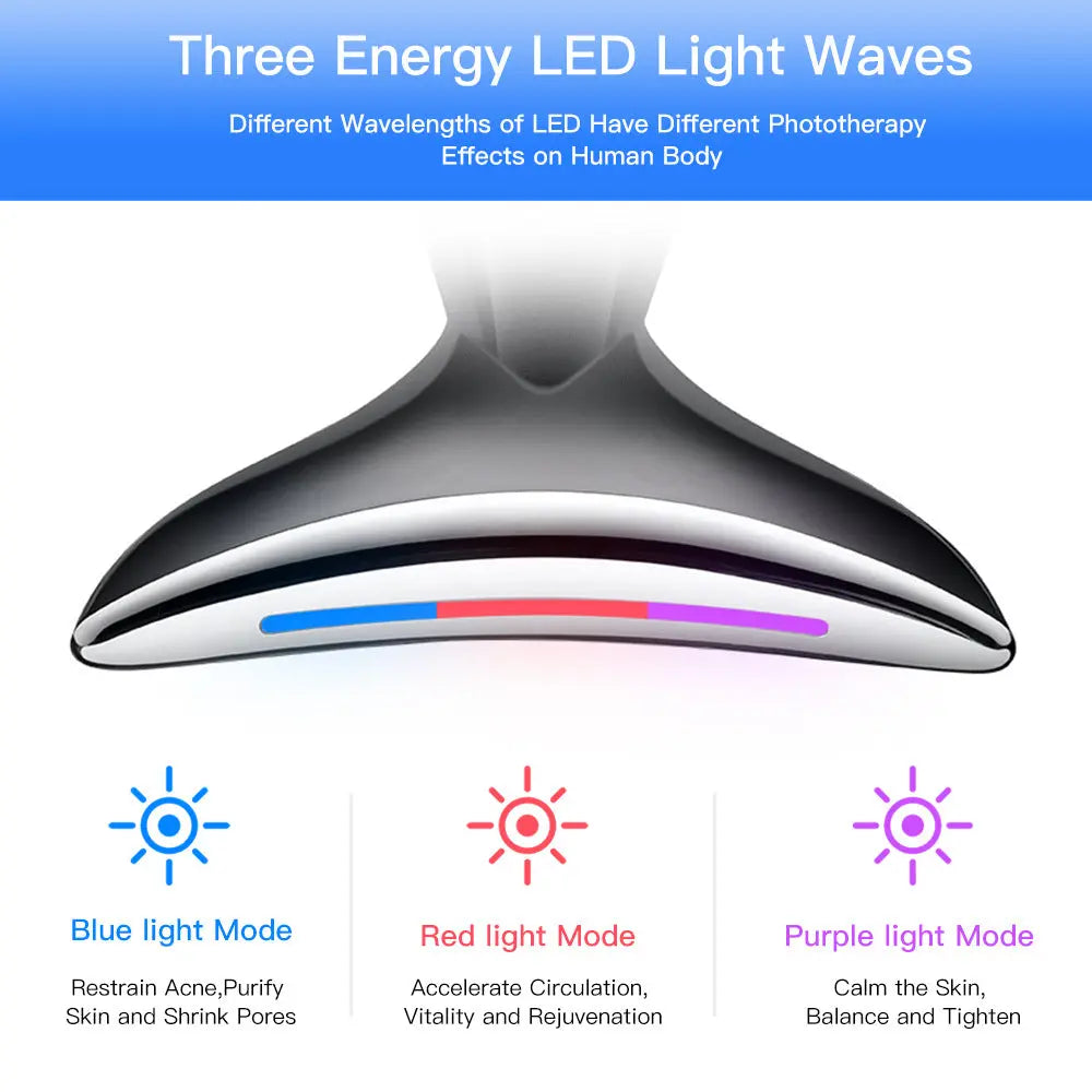 EMS Microcurrent Neck & Face Beauty Device – LED Photon Therapy Skin Lifting Massager Innovationwtech