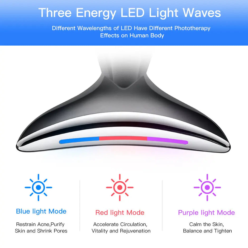 EMS Microcurrent Neck & Face Beauty Device – LED Photon Therapy Skin Lifting Massager Innovationwtech
